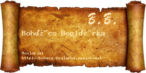 Bohács Boglárka névjegykártya
