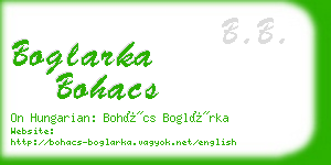 boglarka bohacs business card